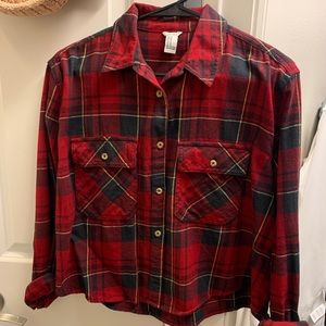 Crop Flannel Top